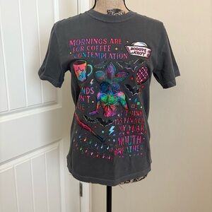 Custom Stranger Things Themed Screen Printed Shirt - Waffle, Coffee, Scoops Ahoy